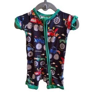 Little Sleepies Play Shorty Zippy One-Piece Pajama Bamboo Romper 3-6 Months